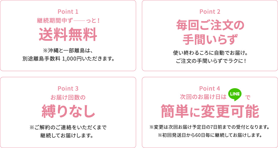 お得で安心な4つのポイント